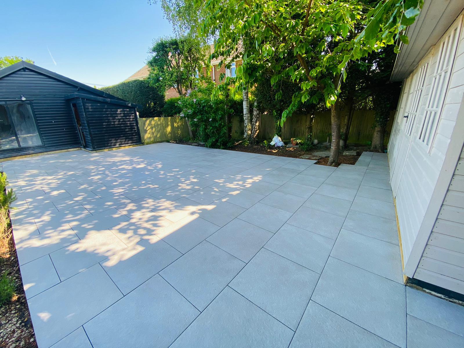 Patio with landscaped garden
